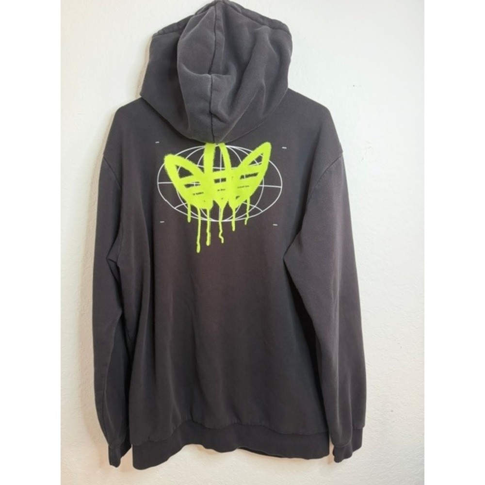 Adidas Originals 50 Years of the Trefoil Hoodie Black Neon Green Mens XL